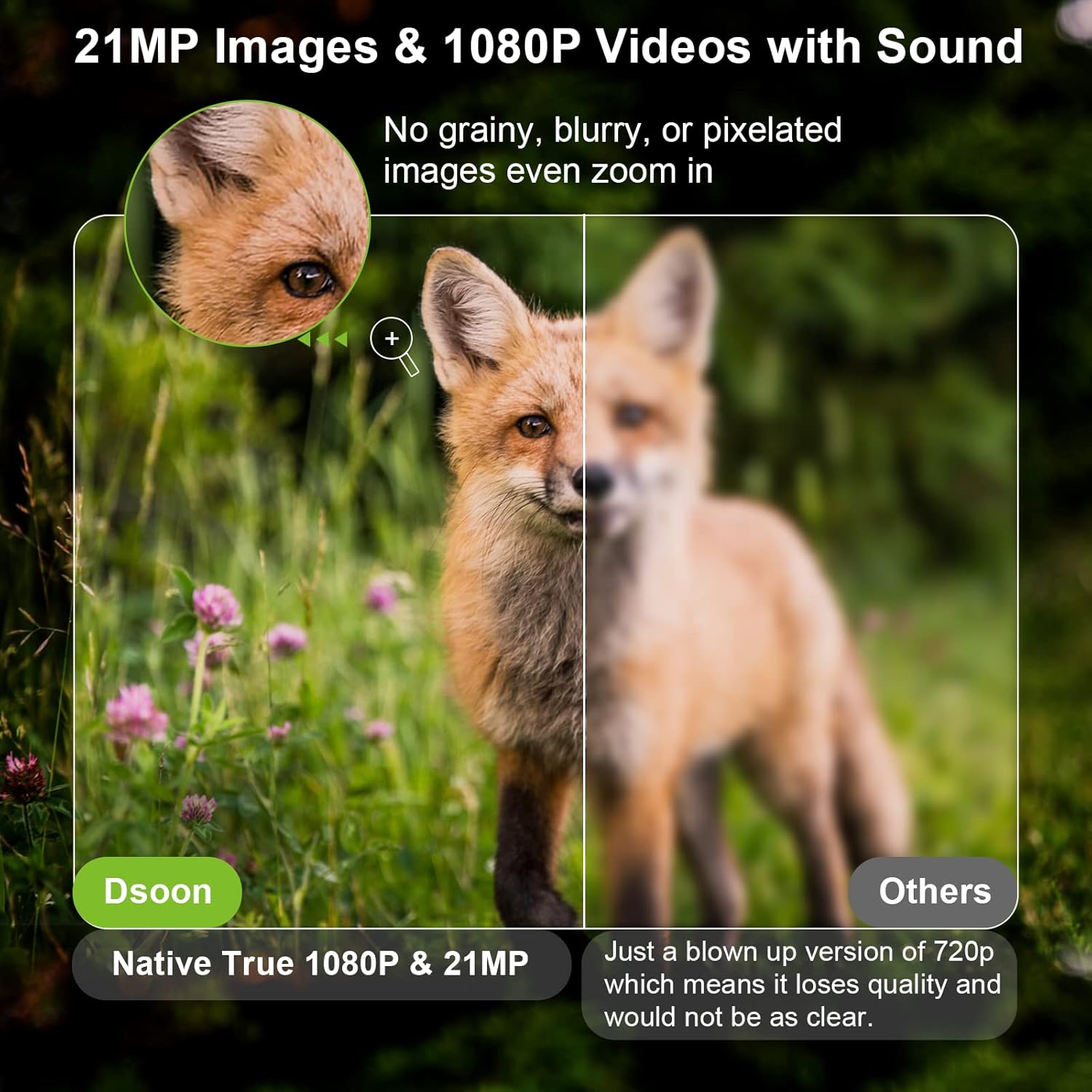 Trail Camera 21MP 1080P 65ft Night Vision IP66 Waterproof P1783