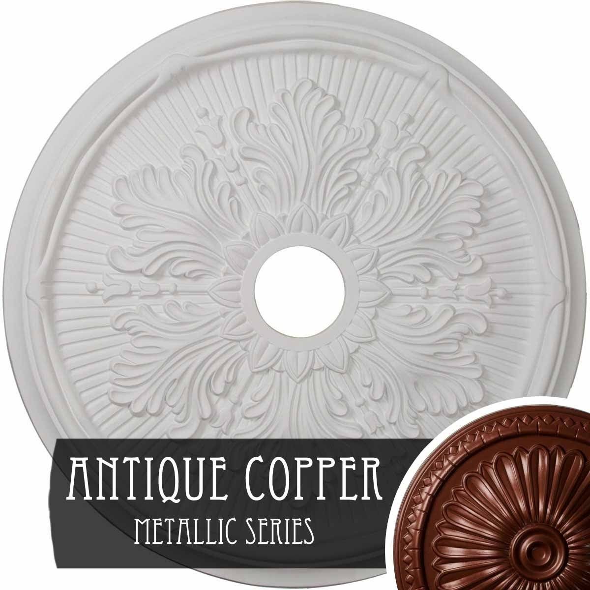 23 3/4x22OD x 3 5/8x22ID x 1 7/8x22P Hand-Painted Ceiling Medallion Q1749