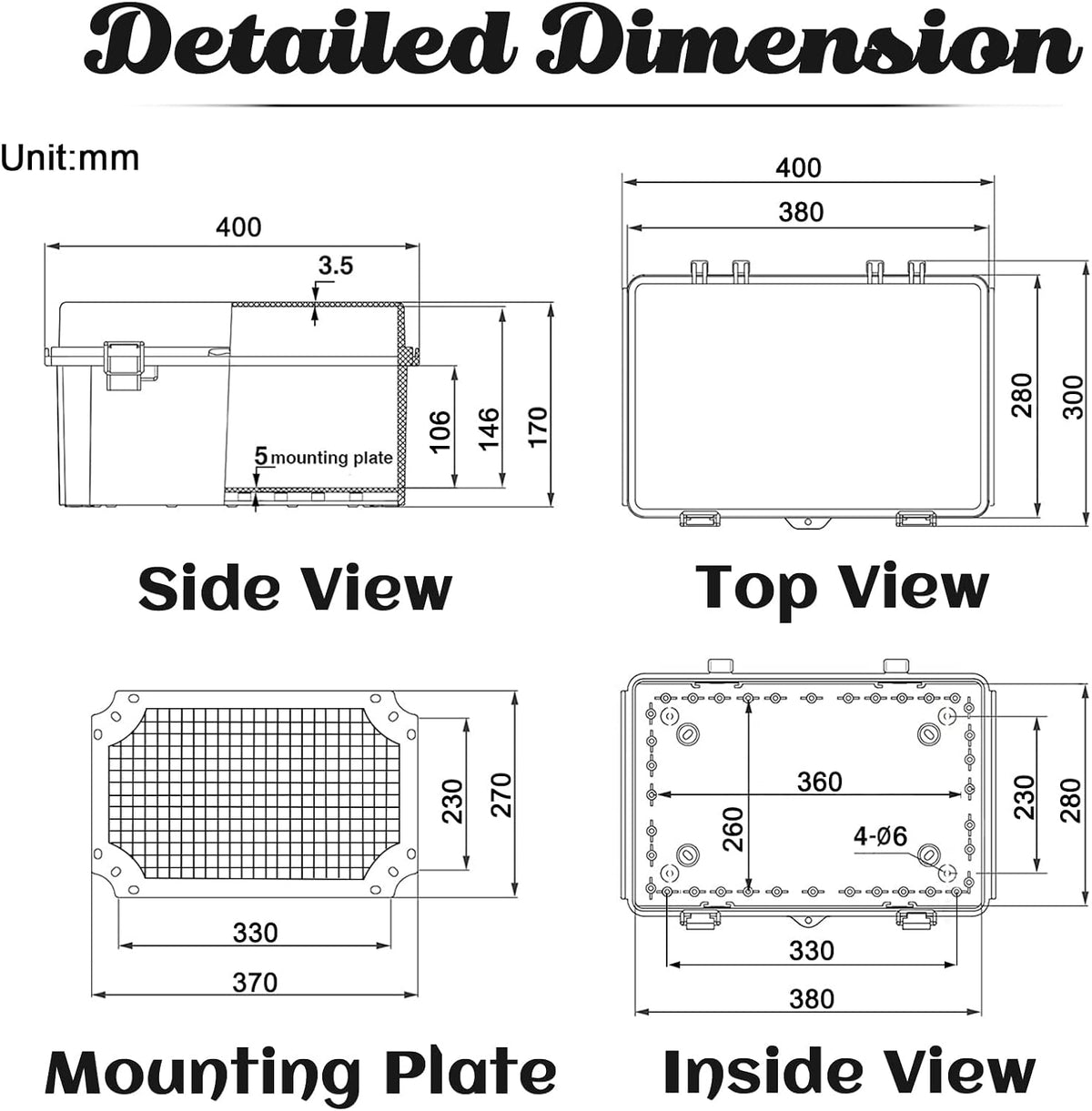ABS Plastic IP65 Junction Box with Lock (15.7"x11.8"x7") T32741