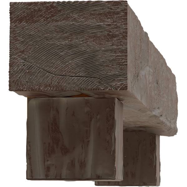 Aged Pecan Faux Wood Fireplace Mantel Kit with Corbels L8148