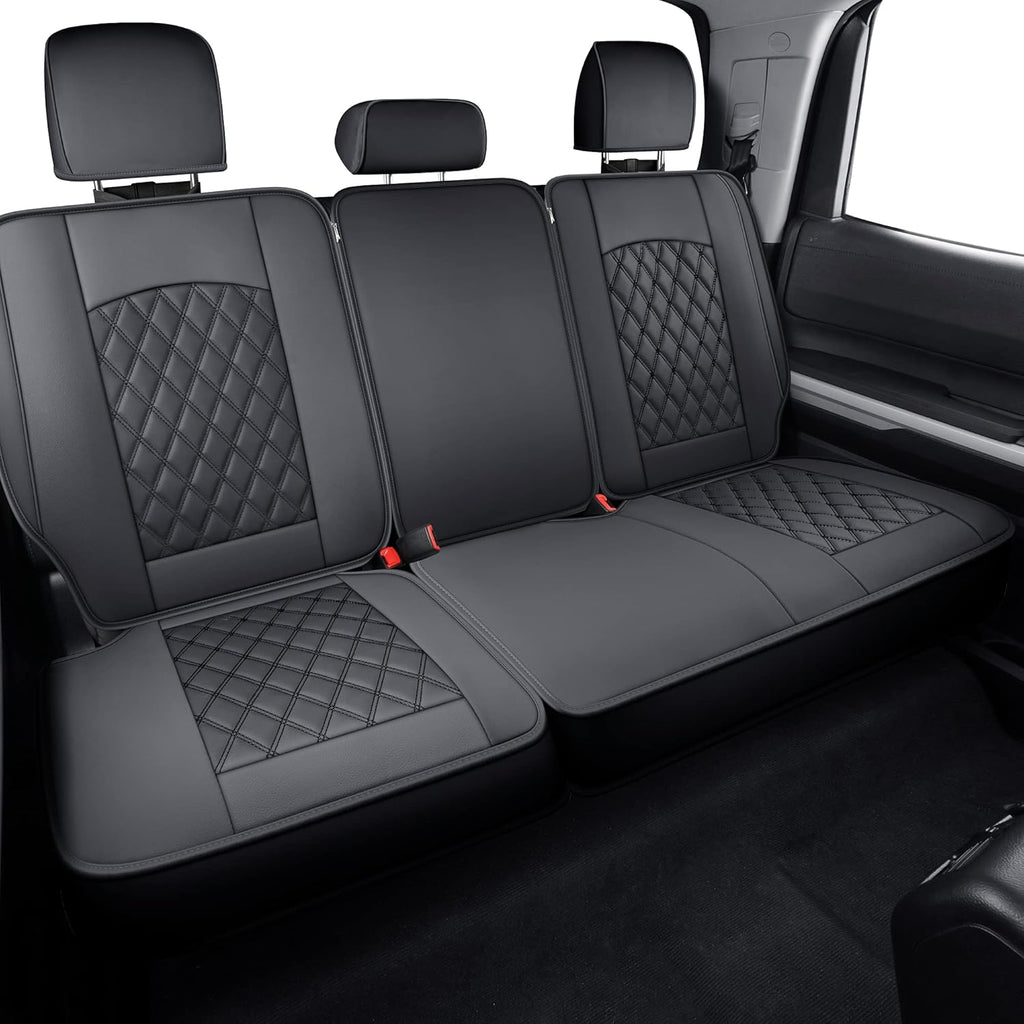 Rear Tundra Seat Covers with Faux Leather (Black Rear) H487613