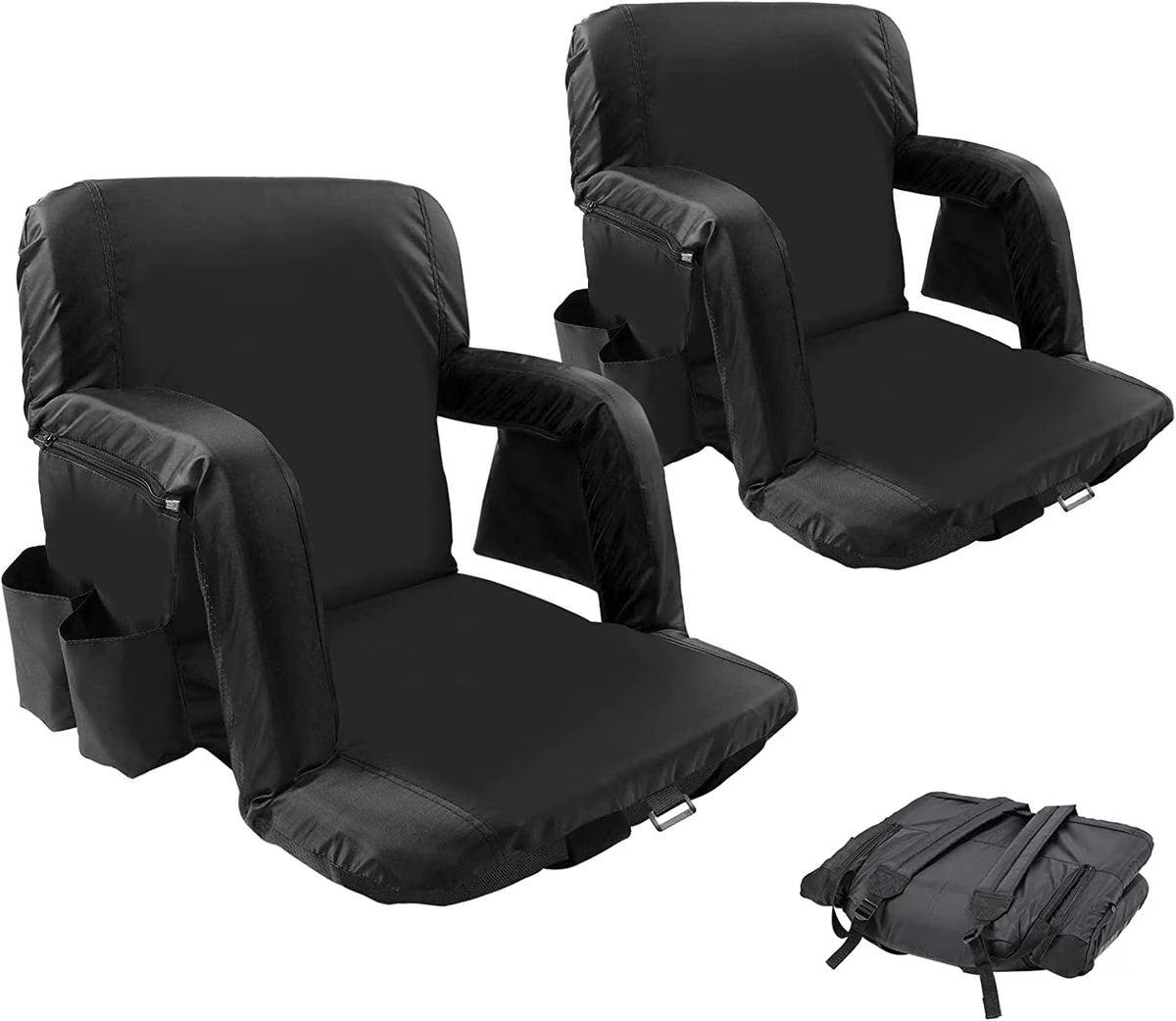 21" Wide Folding Stadium Seat with Back Support, 2 Pack V495123