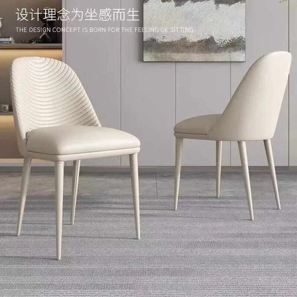 White Leather Dining Chair B19624