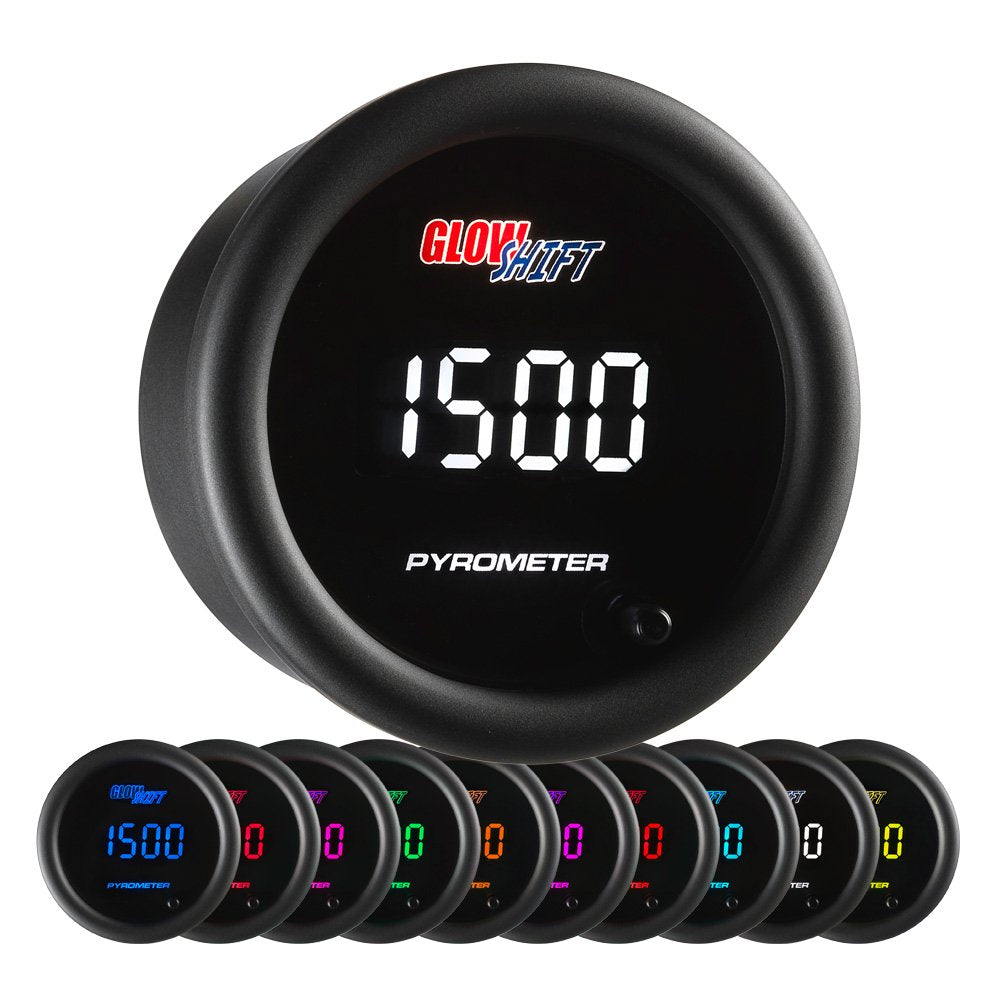 10 Color Digital 2200 F Pyrometer EGT Gauge Kit with Type K Probe P205