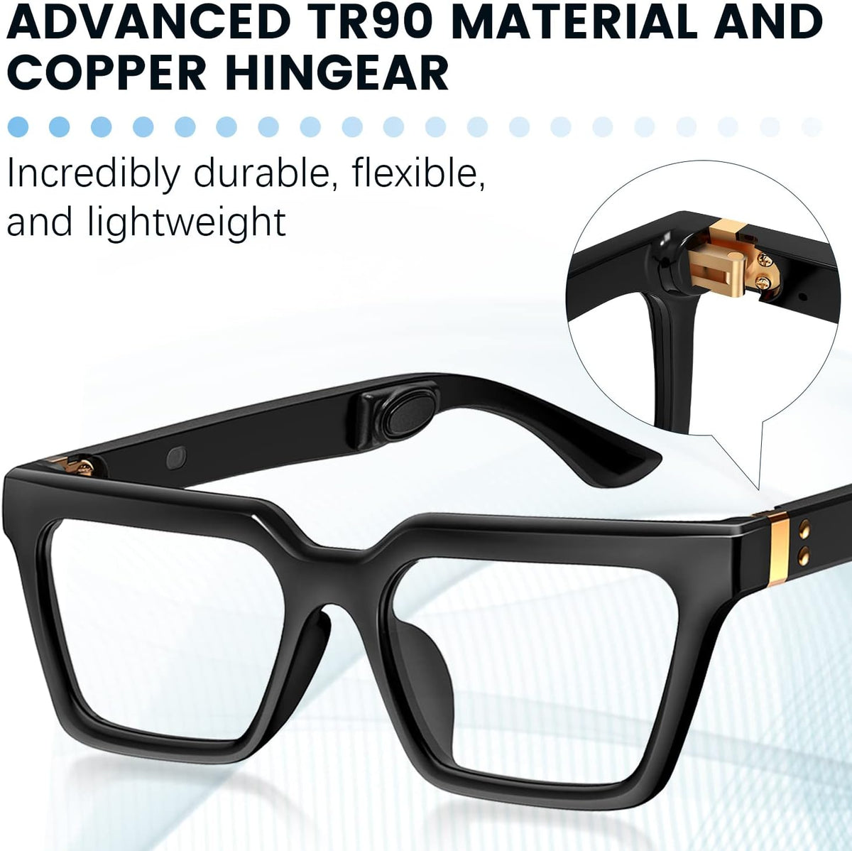 Bone Conduction Glasses Headphones with Anti Blue Light and Photochromic Lenses N4870