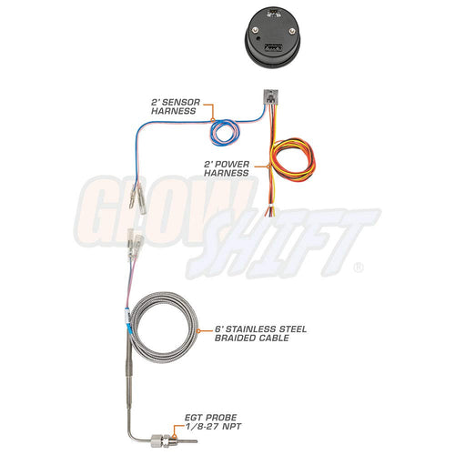 10 Color Digital 2200 F Pyrometer EGT Gauge Kit with Type K Probe P205