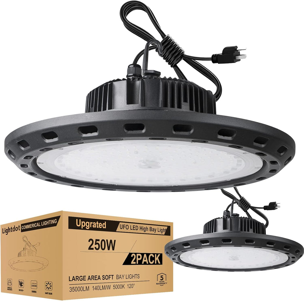 250W LED High Bay Light 35000lm 5000K Daylight 2Pack R394813