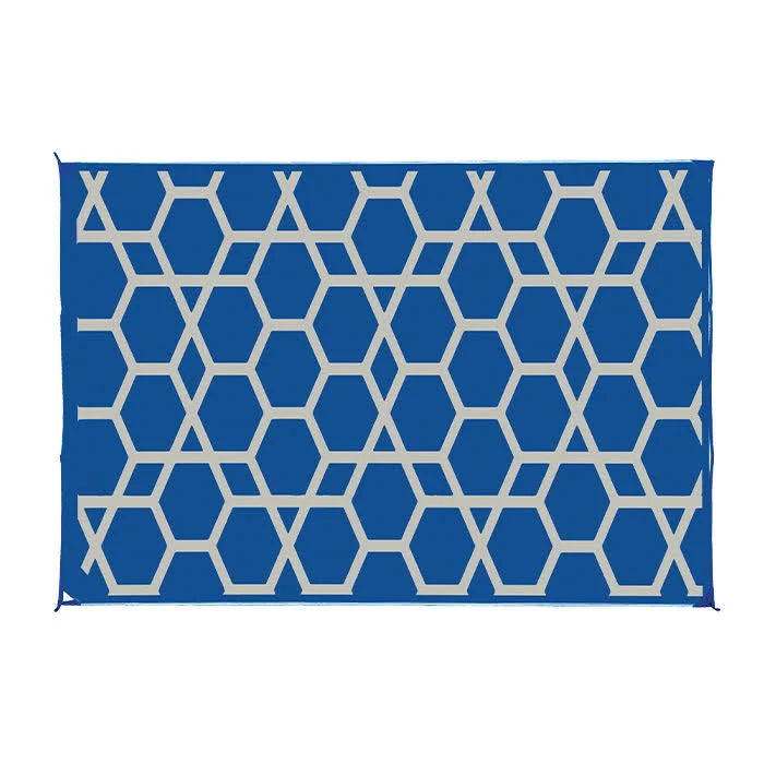 Blue Geometric RV Patio Mat Q514