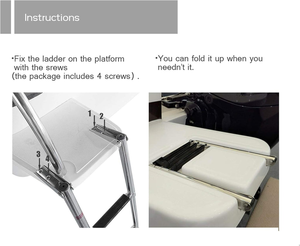 3 Step Folding Stainless Steel Swim Ladder, Pack of 2 X989