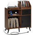 Brown Record Player Stand with Storage I59031