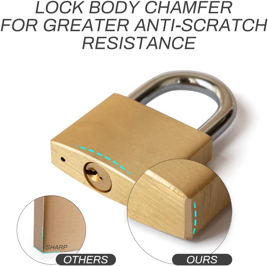 16 Pack Keyed Alike Solid Brass Padlock with 1-1/4” Wide Lock Body V873