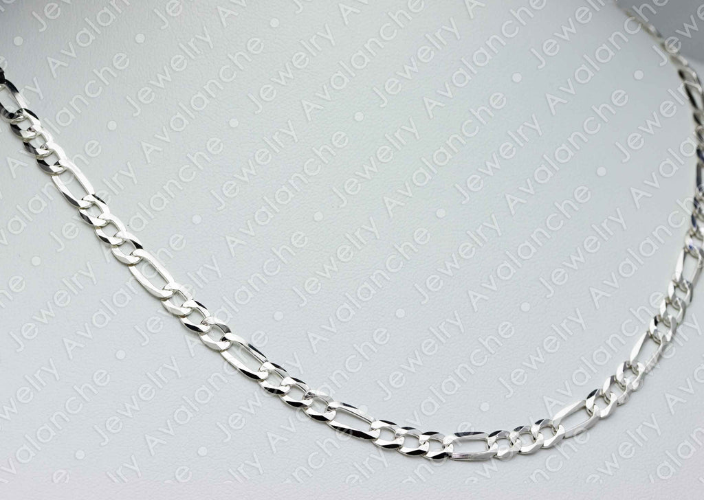 .925 Sterling Silver Figaro Link Chain Necklace 16 inches R66109