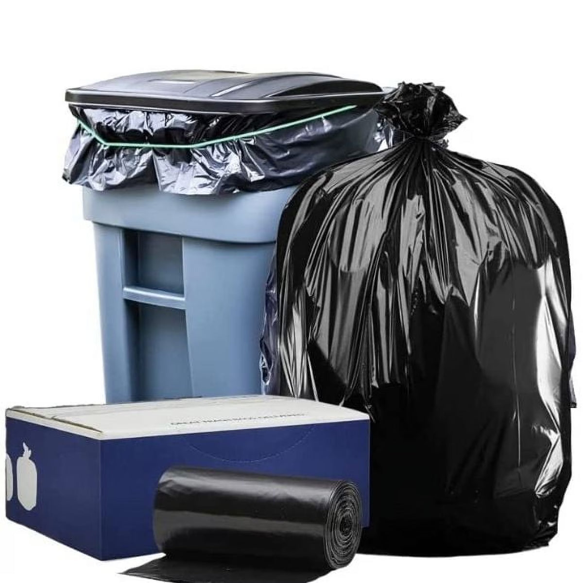 Black 64 Gallon Trash Bags, 50 Count W74823