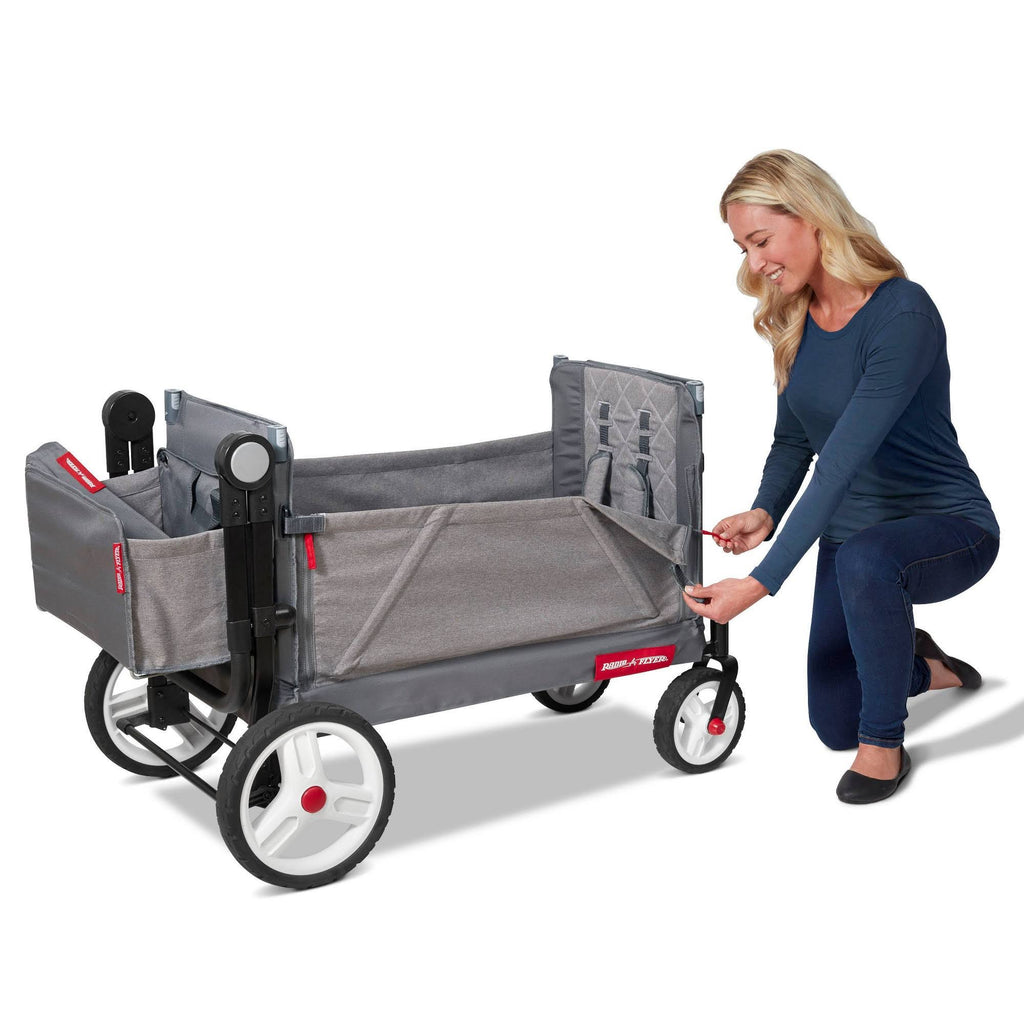 Grey Stroller Wagon with Canopy and Bag O93329