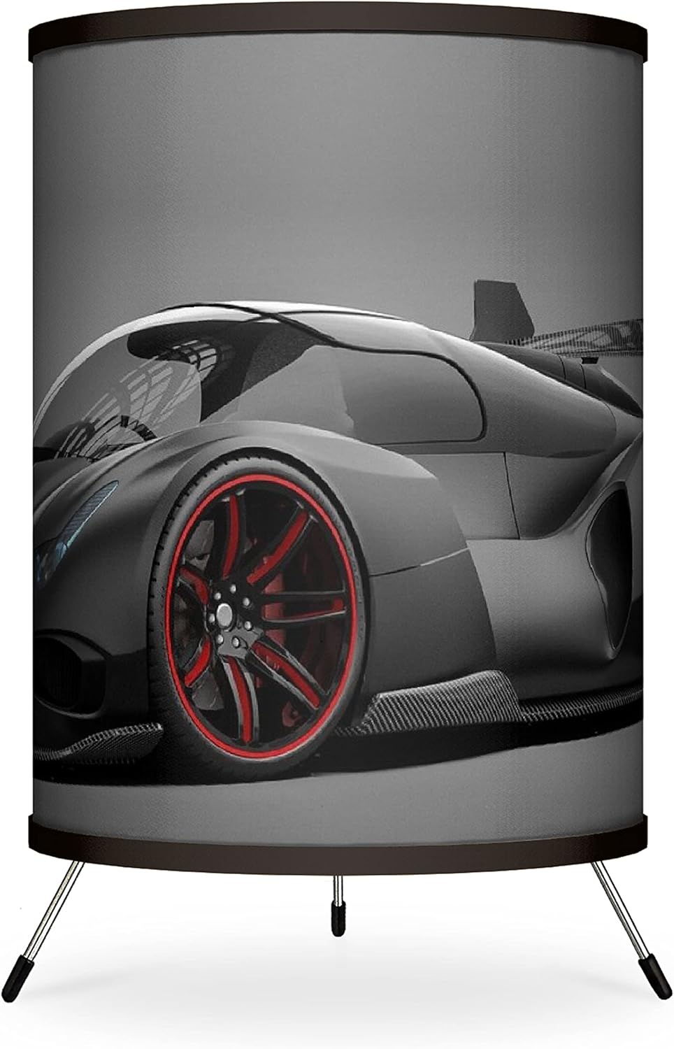 Orange Race Car Printed Tripod Table Lamp B91203