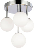 Polished Chrome 4 Light Flush Mount with Opal Glass L67343