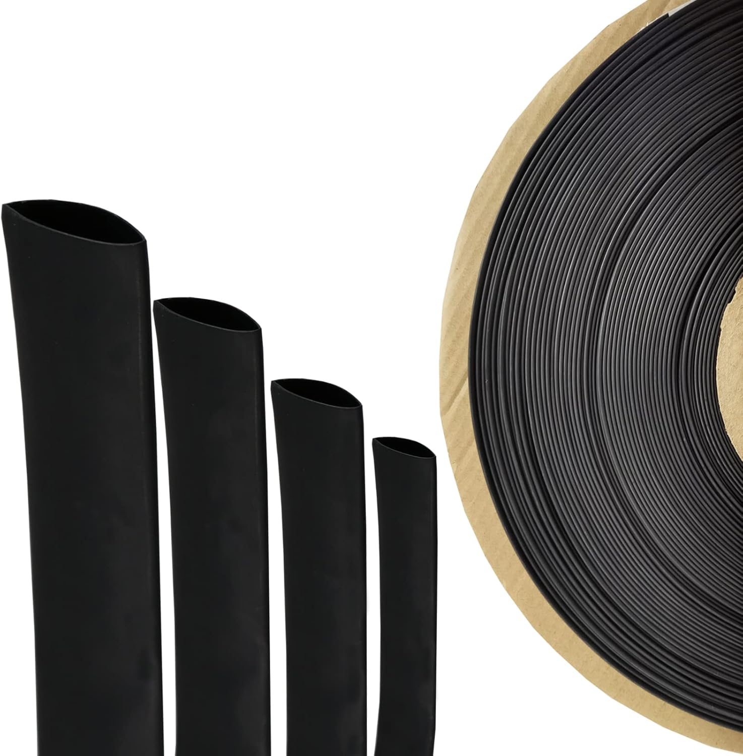 4:1 Dual Wall Adhesive Heat Shrink Tubing Black (1"- 30 Feet) Pack of 2 S239