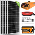 800 Watts Solar Panel Kit: 8pcs 100W Solar Panels + 60A PWM Charger Controller + 16Ft Solar Cable + Z Mounting Brackets J97731