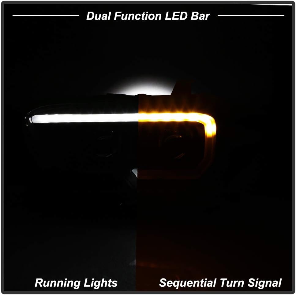 Black Smoked LED Sequential DRL Headlamps C55974