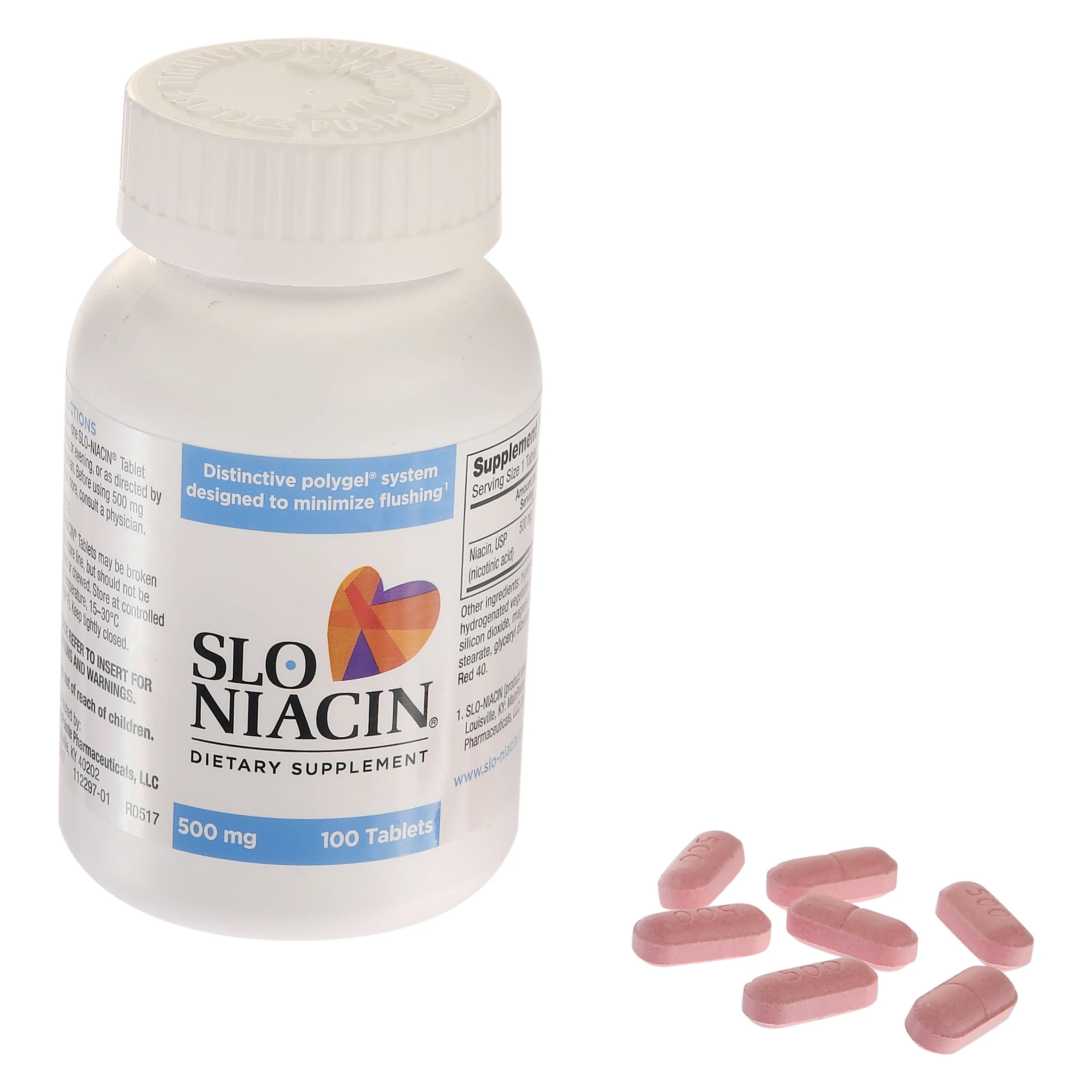 Niacin Dietary Supplement 100 tablets 500 mg B8561