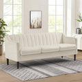 White Convertible Velvet Sofa Bed H19127