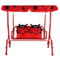 Red 2 Person Kids Patio Swing Chair with Canopy Q52382
