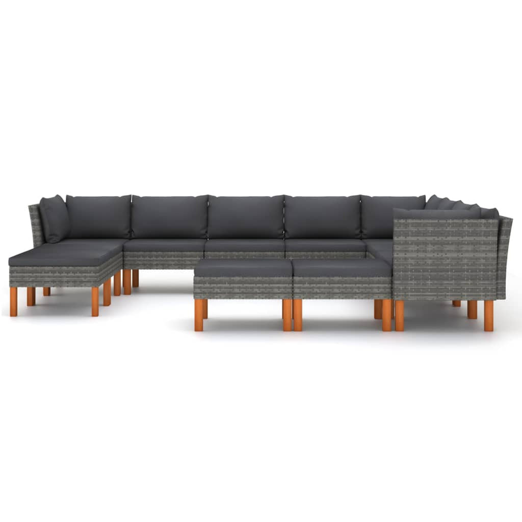 12 Piece Gray Poly Rattan Patio Conversation Set C2548