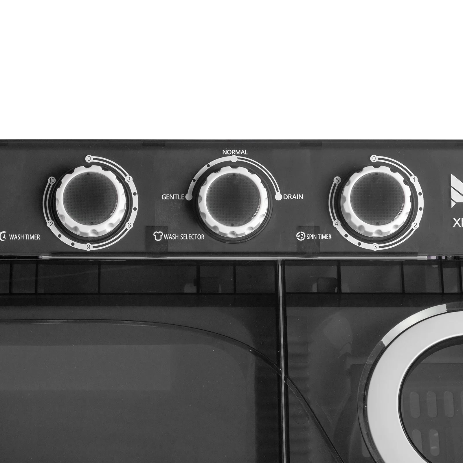 Semi-automatic Twin Tub Washing Machine, 26Lbs, White&Black M964482