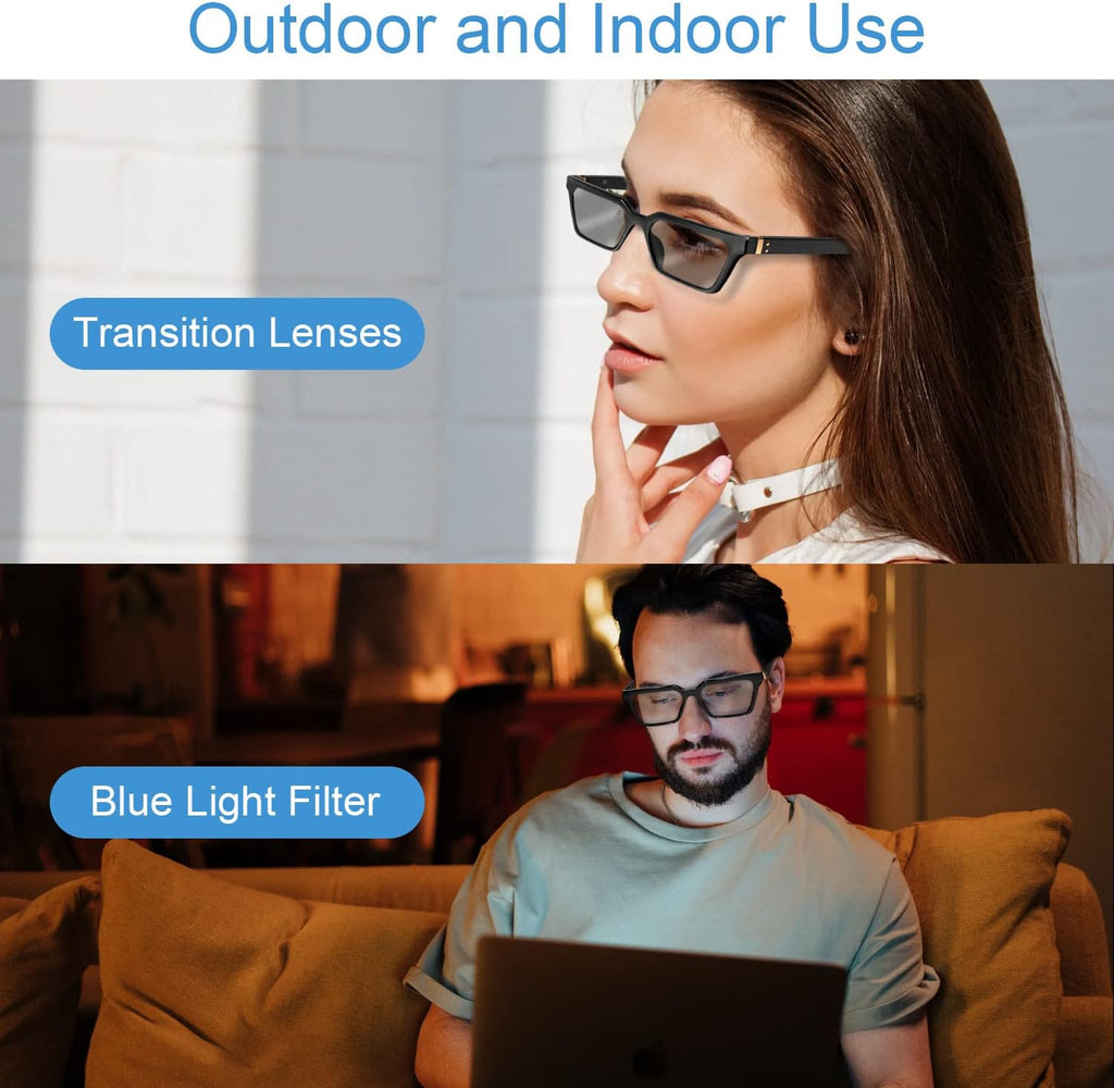 Bone Conduction Glasses Headphones with Anti Blue Light and Photochromic Lenses N4870