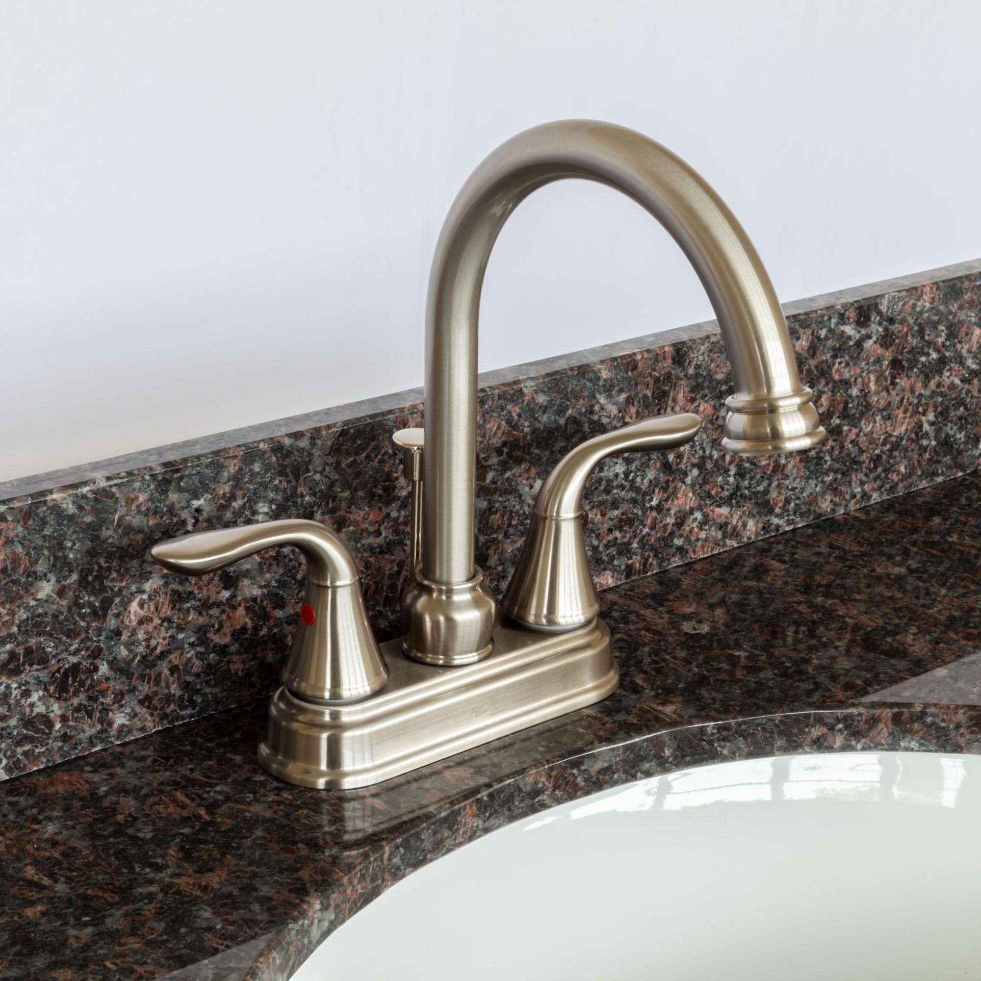 Vanity with Tan Brown Granite Top and Faucet K838780
