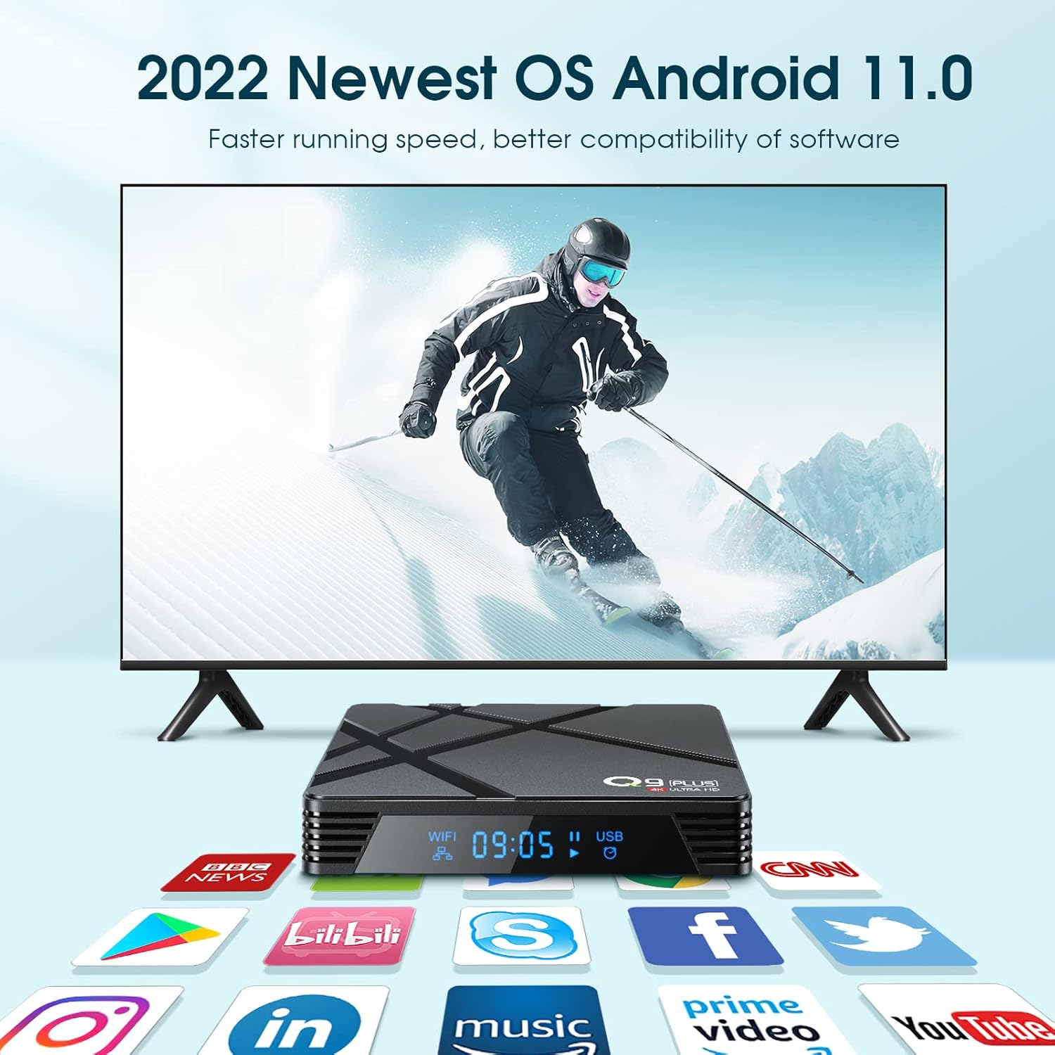 Android 11 TV Box 4GB RAM 32GB ROM RK3318 Quad-Core 6K HDR Digital Media Player Pack of 2 P147