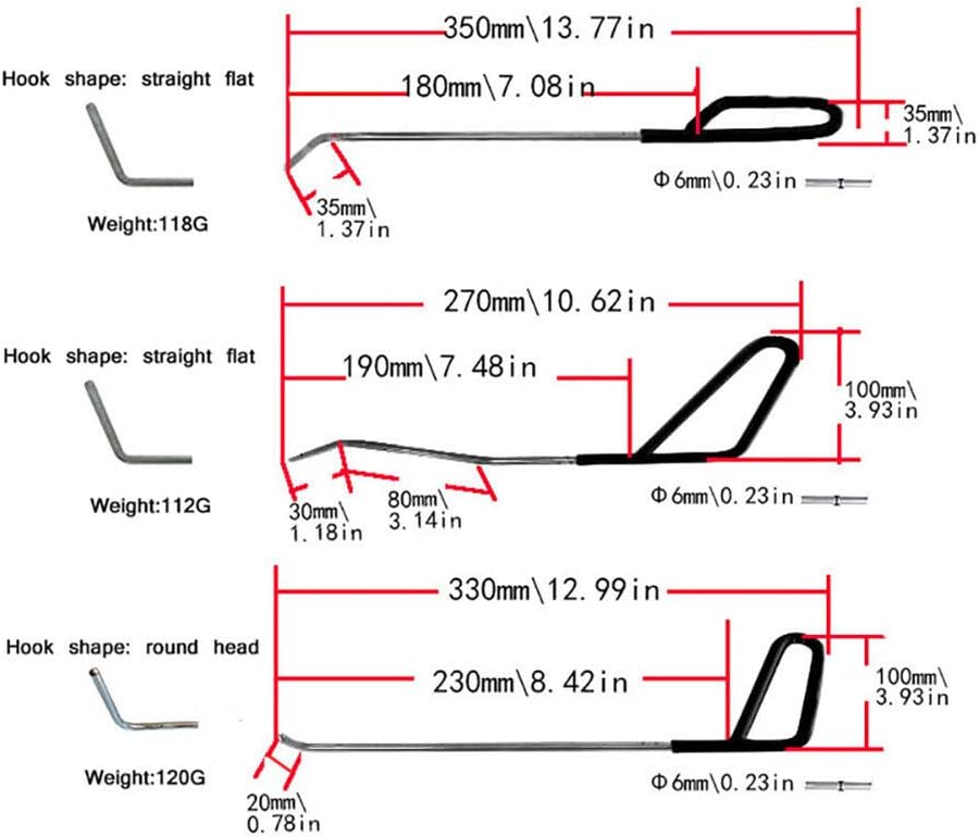 Paintless Dent Repair Rod Tool Kit, 6PCS Y671840