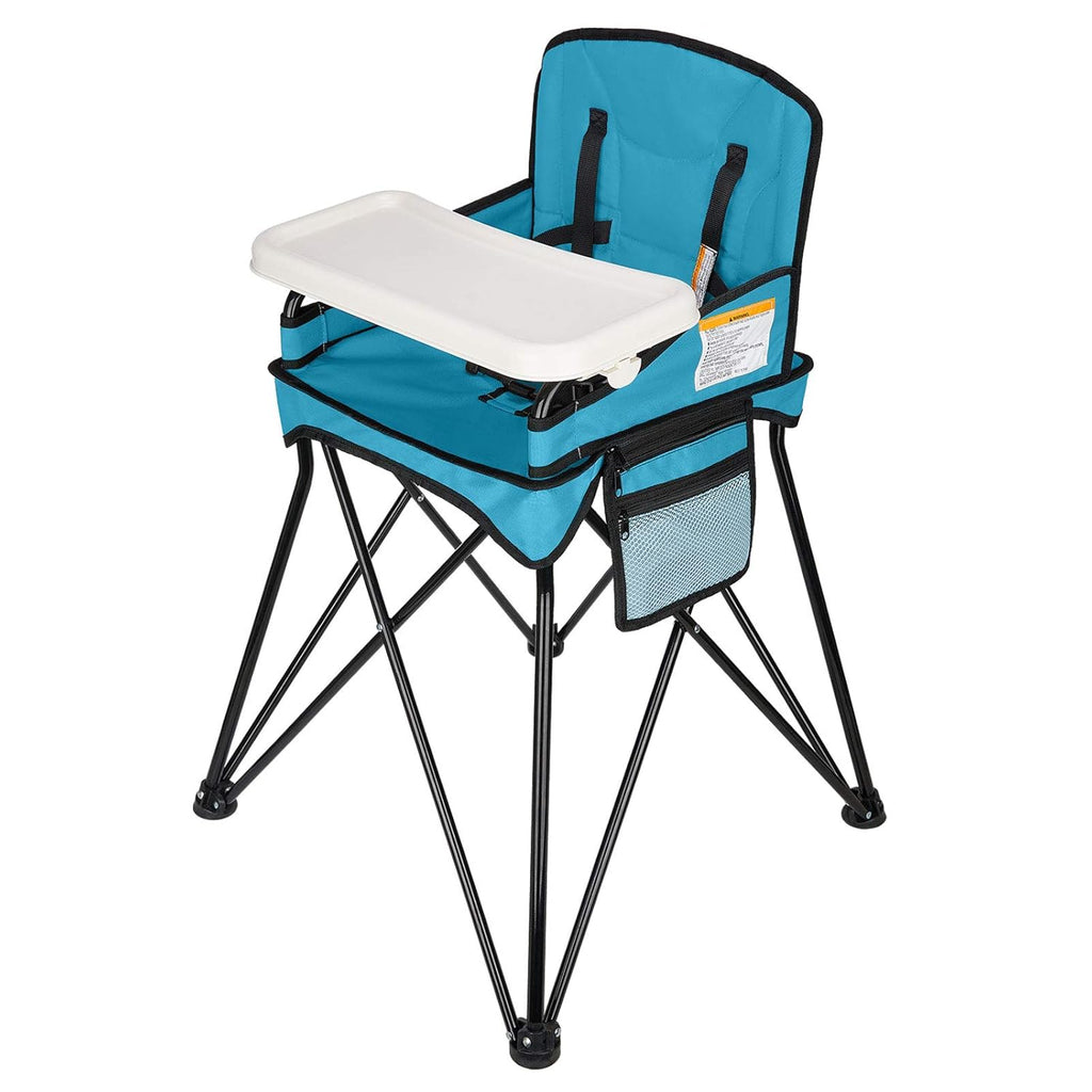 Grey Foldable Travel High Chair with Removable Tray and Carry Bag K9270