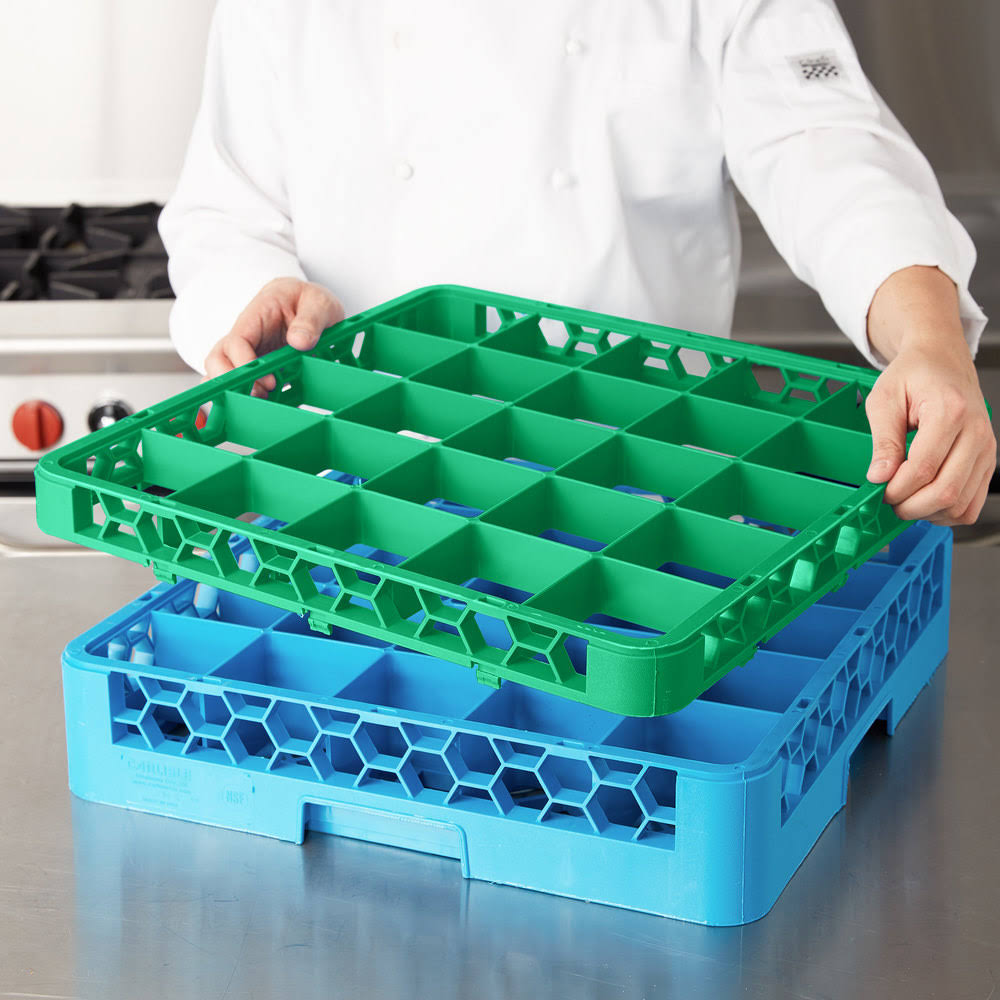 Green Color-Coded Glass Rack with 1 Extender V2291