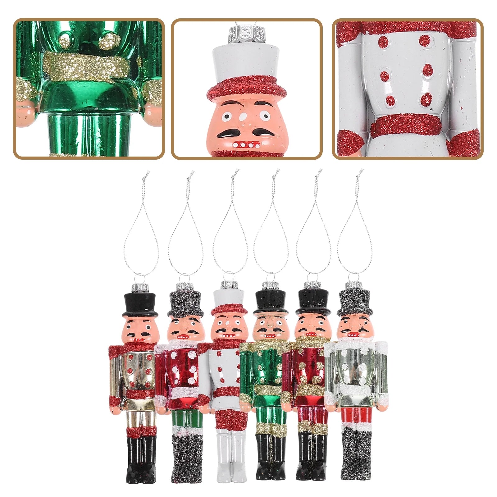 6Pcs Plastic Nutcracker Hanging Christmas Decoration W82512