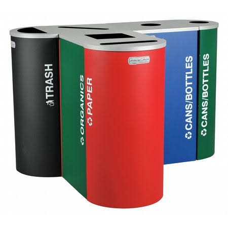 Blue Plastic Square Trash Can S3598