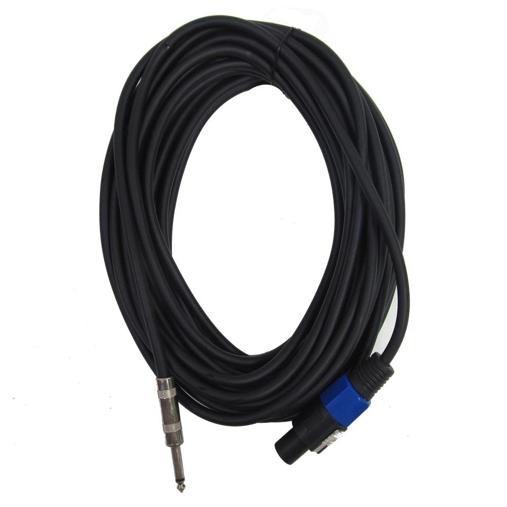 25 Foot Speakon to 1/4 Speaker Cable, 2 Conductor, 14 Gauge, Pack of 2 W5921