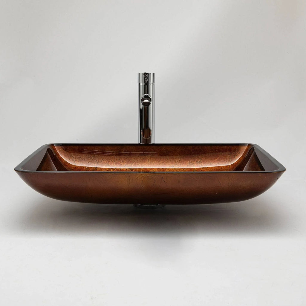 Tan Rectangular Vessel Bathroom Sink Y134