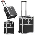 Black Aluminum Rolling Makeup Case T483