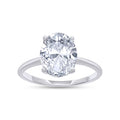 Oval Cut Solitaire Lab Created Moissanite Wedding Ring in 14K White Gold Over Sterling Silver N26206