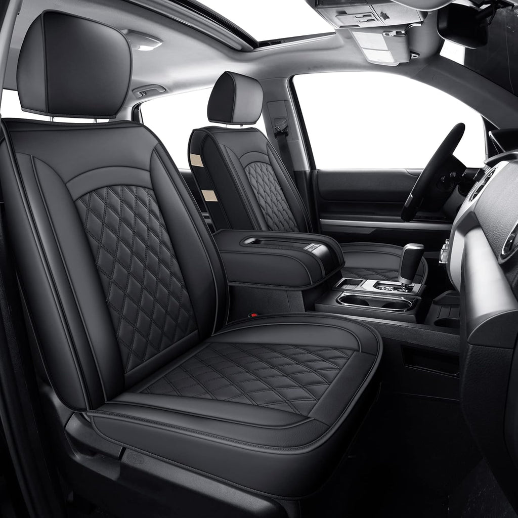 Rear Tundra Seat Covers with Faux Leather (Black Rear) H487613