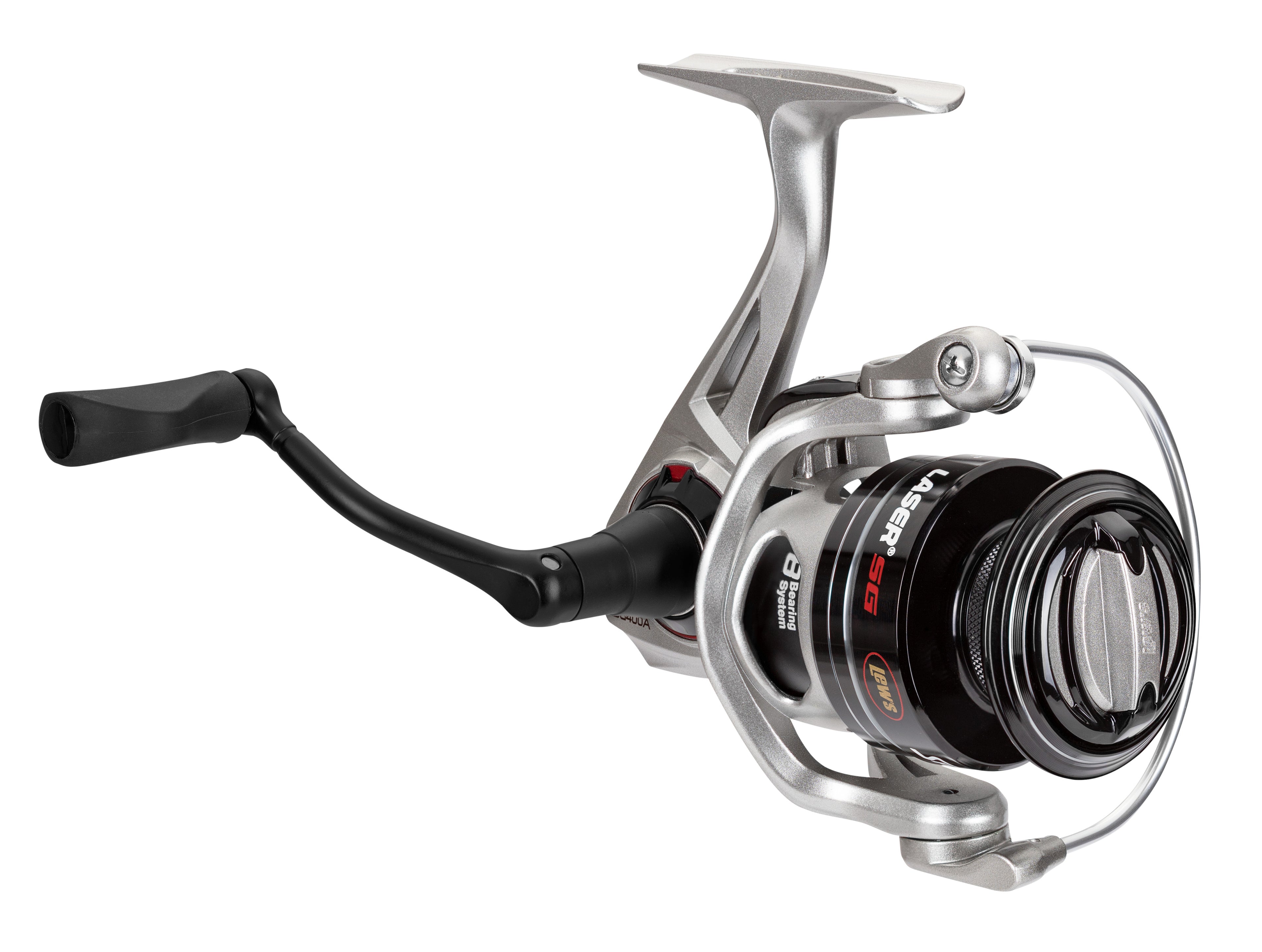 Lew's Laser SG Speed Spin Spinning Fishing Reel, Size 400, Silver S174
