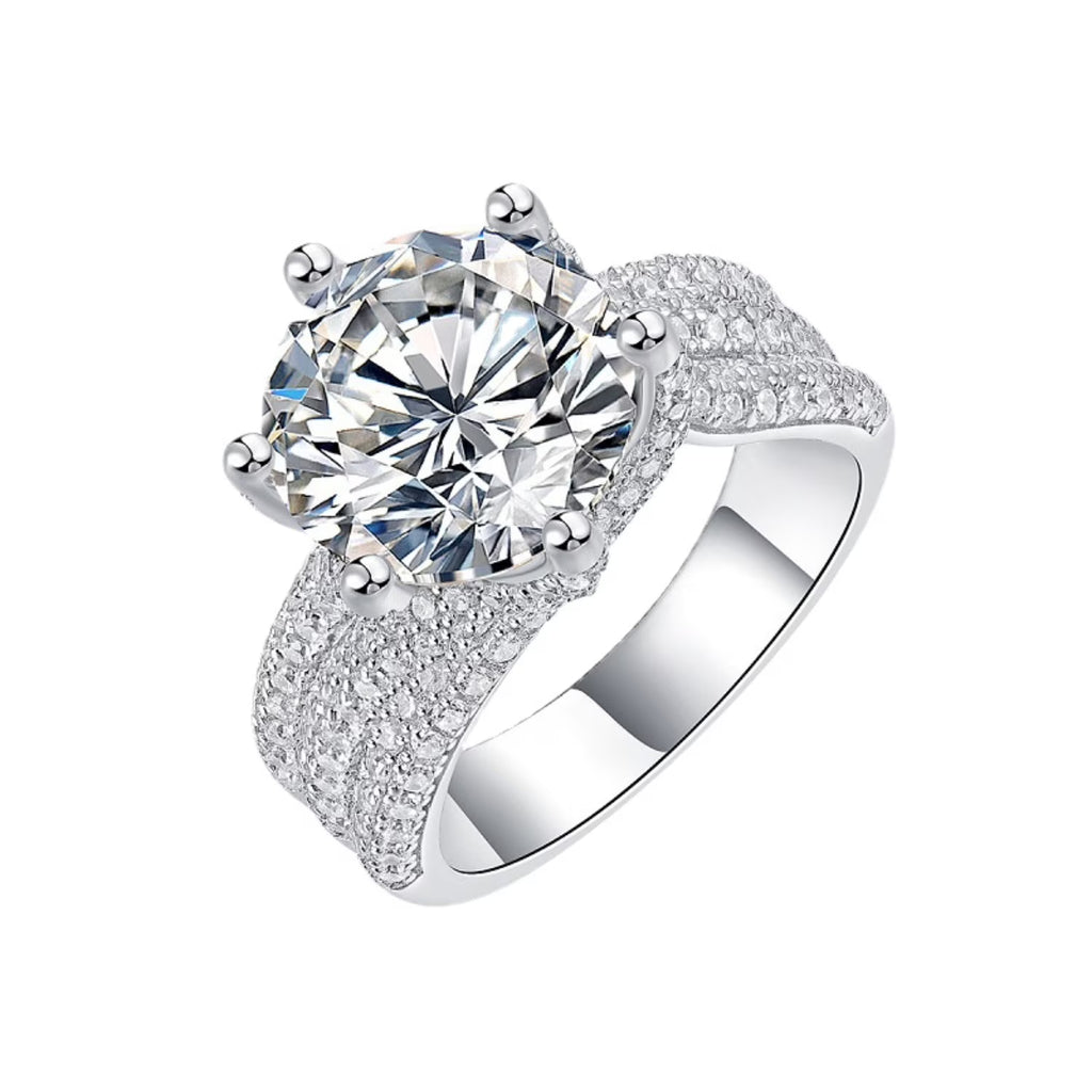 5ct Round Cut Moissanite Engagement Ring with Certificate N57823