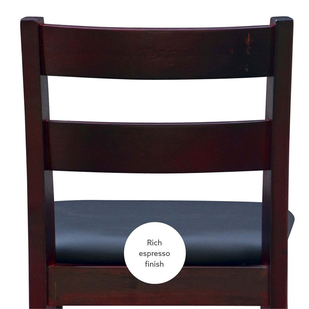 Dark Merlot Wood & Faux Leather Counter Stool O23146