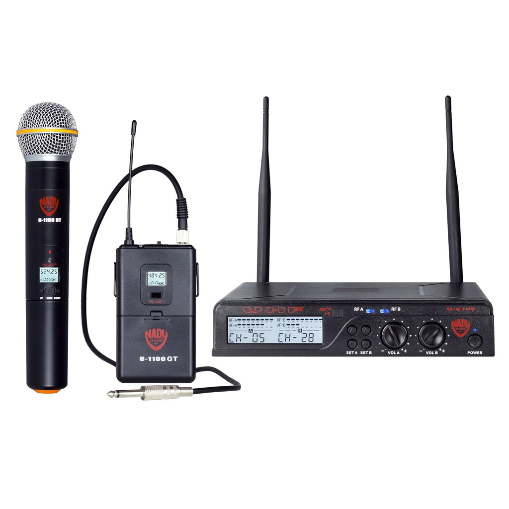 UHF Wireless Lavalier Microphone and Instrument/Guitar System D3147