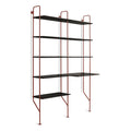 Red Bookcase and Desk Q996