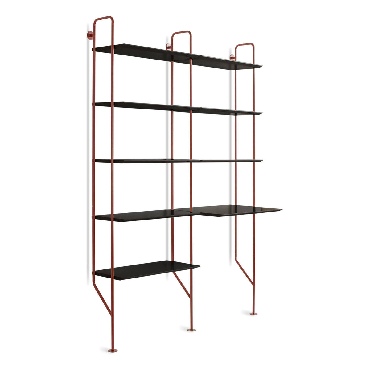 Red Bookcase and Desk Q996