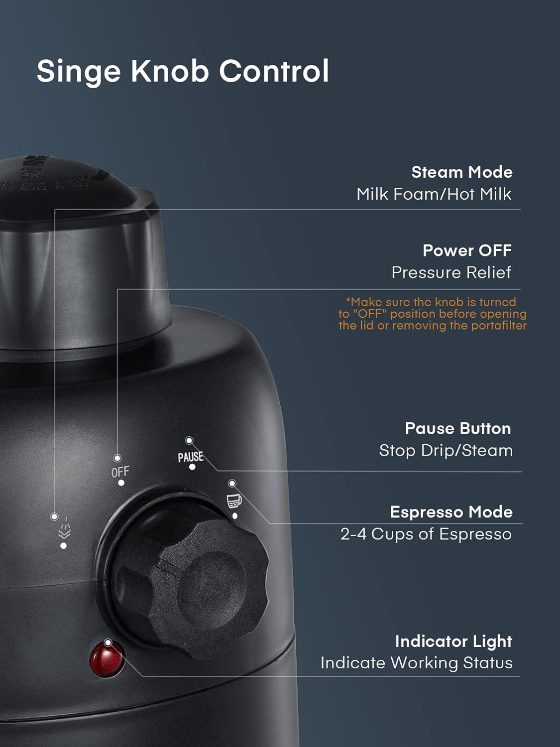 3.5 Bar 4 Cup Compact Espresso Machine with Milk Frother L979