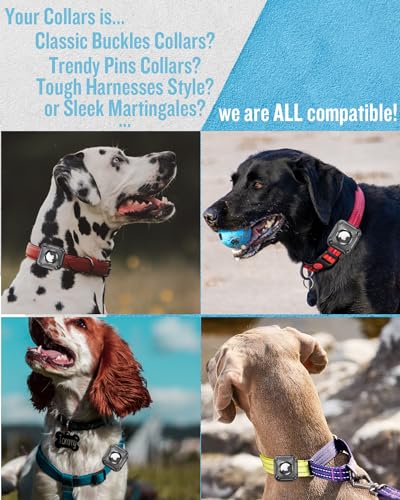 2 Pack Airtag Dog Collar Holder with Removable Buckle, TPU W4318