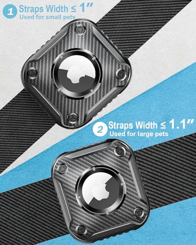 2 Pack Airtag Dog Collar Holder with Removable Buckle, TPU W4318